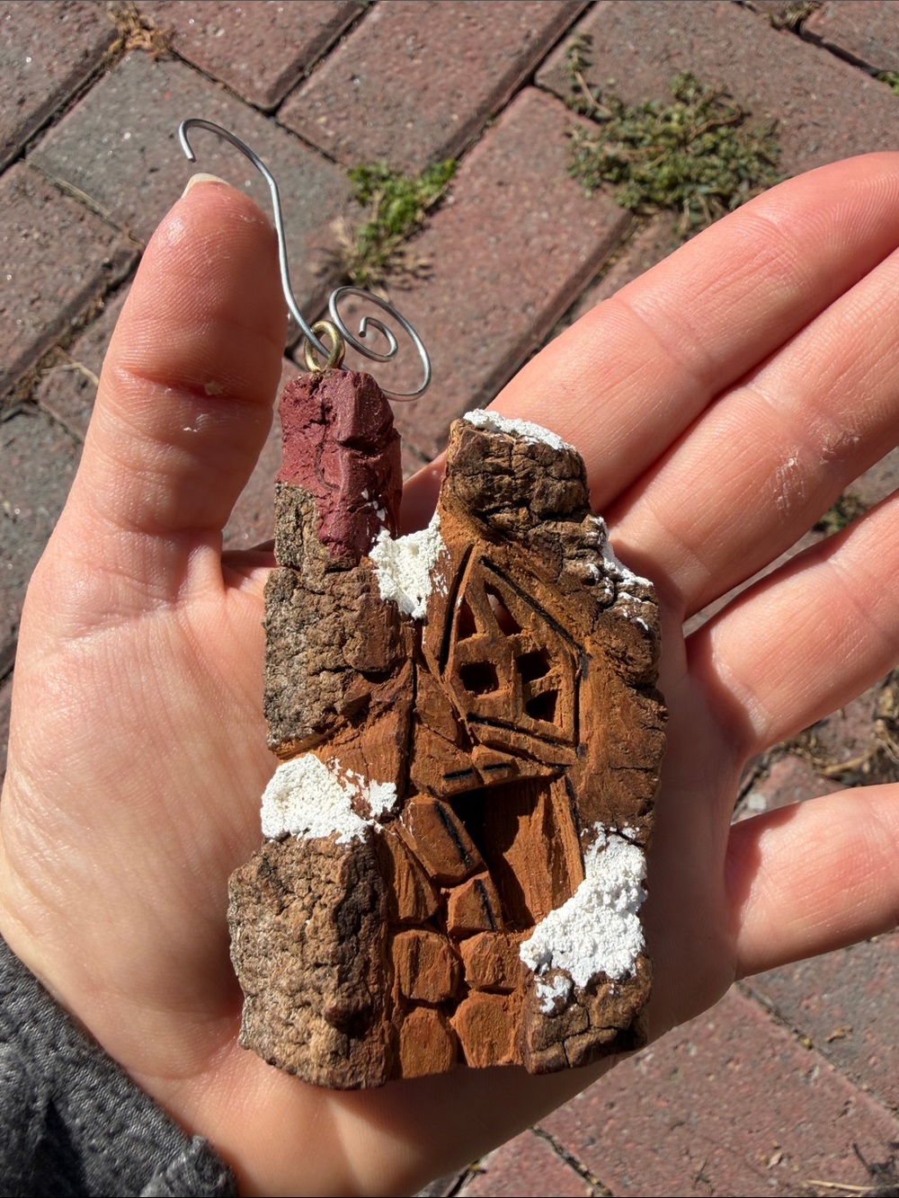 Handcrafted Brown Rustic Fairy Door Home Art Ornament